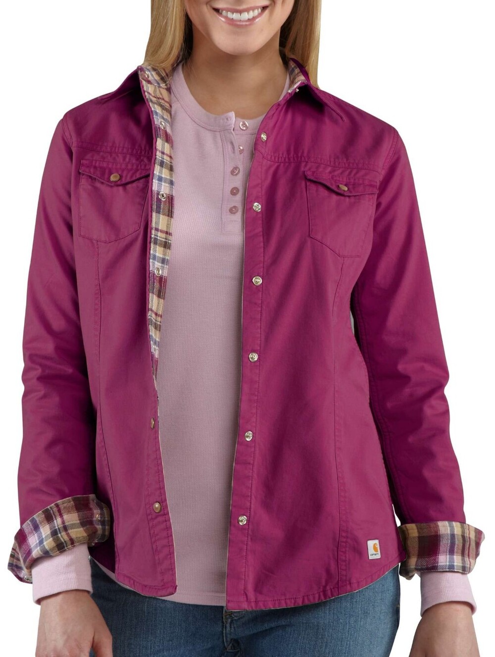 Carhartt Flannel Lined Jackson Shirt Jacket Sz Large